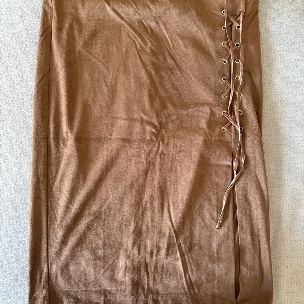 New York & Company Tan Maxi Pencil Skirt